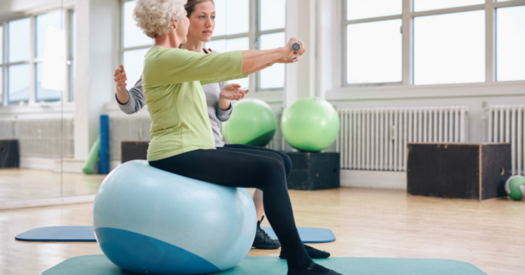 Balance exercise with Elder patient