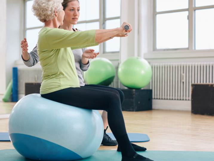 Balance exercise with Elder patient