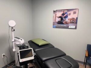 Medical examination room with equipment